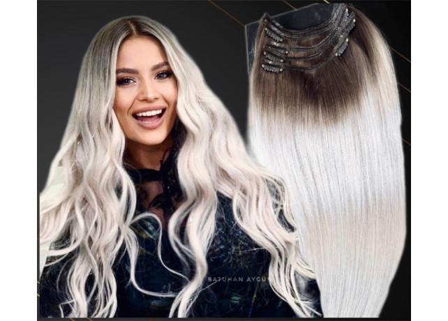 Extensii Clip-On MiniGold Ombre #4/Silver
